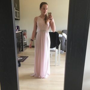 Blush colored full length gown size 2